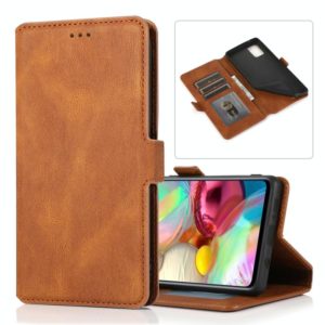 For Samsung Galaxy A71 5G Retro Magnetic Closing Clasp Horizontal Flip Leather Case with Holder & Card Slots & Photo Frame & Wallet(Brown) (OEM)