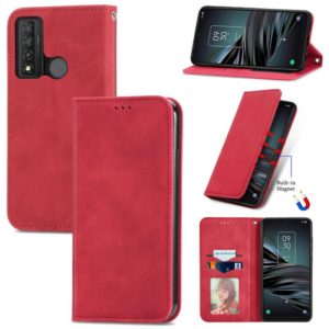 For TCL 20 XE Retro Skin Feel Magnetic Horizontal Flip Leather Phone Case(Red) (OEM)