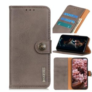For Wiko Y81 KHAZNEH Cowhide Texture PU + TPU Horizontal Flip Leather Case with Holder & Card Slots & Wallet(Khaki) (OEM)