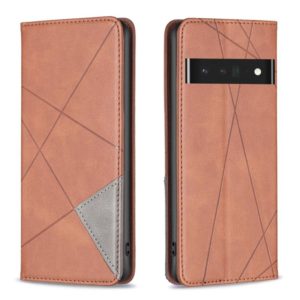 For Google Pixel 7 Pro 5G Prismatic Invisible Magnetic Leather Phone Case(Brown) (OEM)