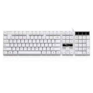 ZGB Q17 104 Keys USB Wired Suspension Gaming Office Keyboard for Laptop, PC(White) (OEM)