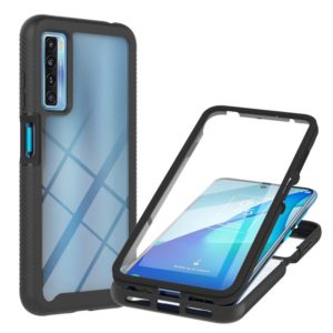 For TCL 20S Starry Sky Solid Color Series Shockproof PC + TPU Protective Case with PET Film(Black) (OEM)