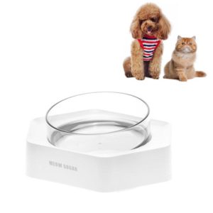 Pet Inclined Mouth Anti-tipping Dog and Cat Plastic Bowl Water Dispenser, Style:Single Bowl(White) (OEM)