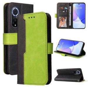 For Huawei nova 9 / Honor 50 5G Business Stitching-Color Horizontal Flip PU Leather Phone Case(Green) (OEM)