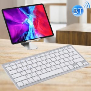WB-8022 Ultra-thin Wireless Bluetooth Keyboard for iPad, Samsung, Huawei, Xiaomi, Tablet PCs or Smartphones, French Keys(Silver) (OEM)