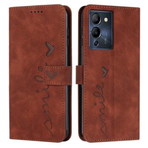 For Infinix Note 12 G96 Skin Feel Heart Pattern Leather Phone Case(Brown) (OEM)
