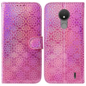 For Nokia C21 Colorful Magnetic Buckle Leather Phone Case(Pink) (OEM)