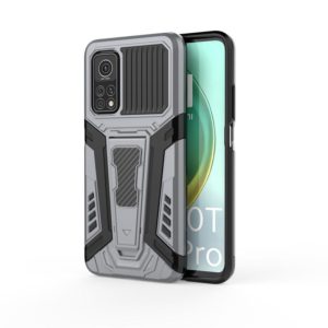 For Xiaomi Mi 10T 5G / 10T Pro 5G War Chariot Series Armor All-inclusive Shockproof PC + TPU Protective Case with Invisible Holder(Gray) (OEM)