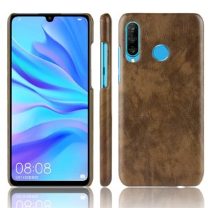 Shockproof Litchi Texture PC + PU Protective Case for Huawei P30 Lite (Brown) (OEM)