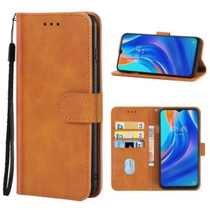 For Tecno Spark 7T Leather Phone Case(Brown) (OEM)