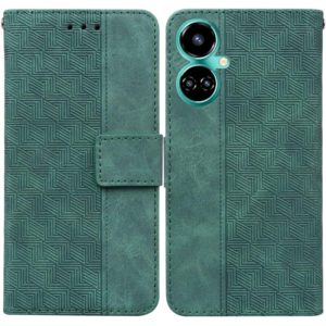For Tecno Camon 19 Pro 5G Geometric Embossed Leather Phone Case(Green) (OEM)