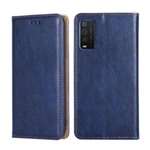 For TCL 205 Pure Color Magnetic Leather Phone Case(Blue) (OEM)