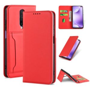 For Xiaomi Redmi K30 / K30 5G / Poco X2 Strong Magnetism Shockproof Horizontal Flip Liquid Feel Leather Case with Holder & Card Slots & Wallet(Red) (OEM)
