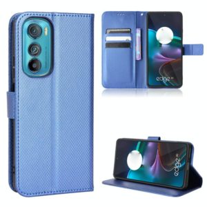 For Motorola Edge 30 Diamond Texture Leather Phone Case(Blue) (OEM)