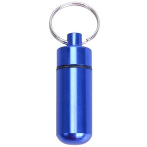10pcs Portable Sealed Waterproof Aluminum Alloy First Aid Pill Bottle with Keychain(Blue) (OEM)