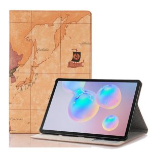 For Galaxy Tab S6 T860 / T865 Map Texture Horizontal Flip Leather Case with Holder & Card Slots & Wallet, Random Texture Delivery (OEM)