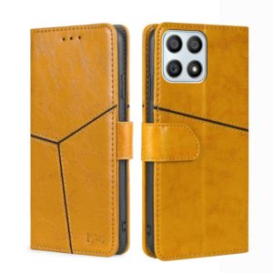 For Honor X30i Geometric Stitching Horizontal Flip Leather Phone Case(Yellow) (OEM)