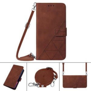 For Motorola Moto E7 Power Crossbody 3D Embossed Flip Leather Phone Case(Brown) (OEM)
