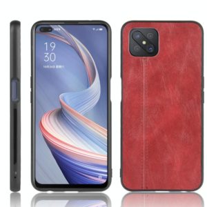 For Oppo Reno4 Z 5G/A92S Shockproof Sewing Cow Pattern Skin PC + PU + TPU Case(Red) (OEM)
