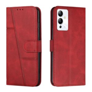 For Infinix Note 12i Stitching Calf Texture Buckle Leather Phone Case(Red) (OEM)