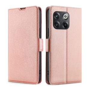 For OnePlus 10T Ultra-thin Voltage Side Buckle Leather Phone Case(Rose Gold) (OEM)