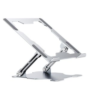 Integrated Foldable Laptop Stand Hollow Heat-Dissipating Flat Desktop Stand(Moon Silver) (OEM)
