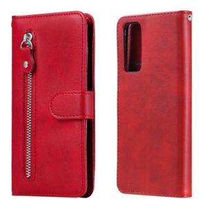 For Huawei P Smart 2021 / Y7a / Honor 10X Lite Fashion Calf Texture Zipper Horizontal Flip Leather Case with Holder & Card Slots & Wallet(Red) (OEM)