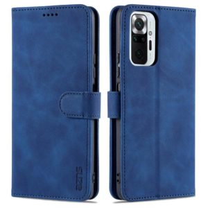 For Xiaomi Redmi Note 10 Pro Max AZNS Skin Feel Calf Texture Horizontal Flip Leather Case with Card Slots & Holder & Wallet(Blue) (AZNS) (OEM)