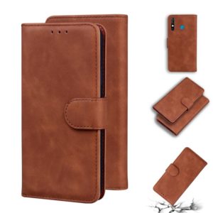 For Infinix Hot 8 X650 CC7 Skin Feel Pure Color Flip Leather Phone Case(Brown) (OEM)