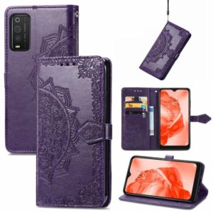 For TCL 205 Mandala Flower Embossed Horizontal Flip Leather Phone Case(Purple) (OEM)