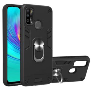 For Infinix X680 / Hot 9 Play Armour Series PC + TPU Protective Case with Ring Holder(Black) (idewei) (OEM)