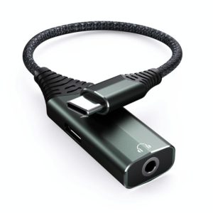 BY206 USB-C / Type-C Male to PD 60W USB-C / Type-C Charging + 3.5mm Audio Female Earphone Adapter (Green) (OEM)