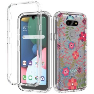 For LG K31 2 in 1 High Transparent Painted Shockproof PC + TPU Protective Case(Small Floral) (OEM)
