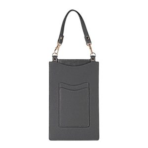 Litchi Texture Card Holder Mobile Phone Bag with Short Strap(Black) (OEM)