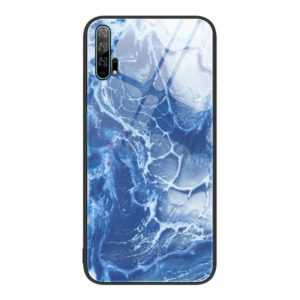 For Honor 20 Pro Marble Pattern Glass Protective Phone Case(Blue Ocean) (OEM)