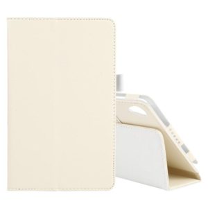 For Lenovo Tab M8 Litchi Texture Solid Color Horizontal Flip Leather Case with Holder & Pen Slot(White) (OEM)