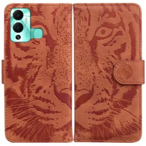 For Infinix Hot 12 Play Tiger Embossing Pattern Horizontal Flip Leather Phone Case(Brown) (OEM)