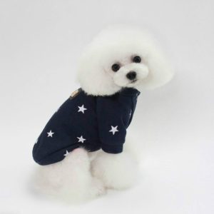 Pet Fall and Winter Five-pointed Star Pattern Sweater Pet Warm Clothes, Size:L(Blue) (OEM)