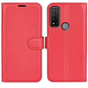 For TCL 20 R 5G Litchi Texture Horizontal Flip Phone Protective Case with Holder & Card Slots & Wallet(Red) (OEM)