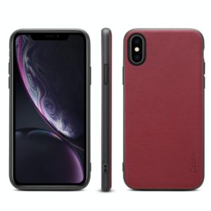 For iPhone XS Max Denior V7 Luxury Car Cowhide Leather Ultrathin Protective Case(Dark Red) (Denior) (OEM)