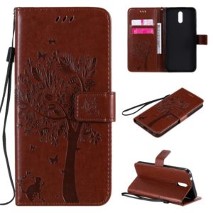 For Nokia 2.3 Tree & Cat Embossed Pattern Horizontal Flip Leather Case with Holder & Card Slots & Wallet & Lanyard(Coffee) (OEM)