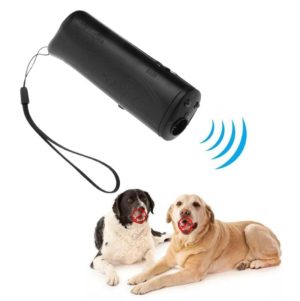LED Flashlight Ultrasonic Dog Repeller Portable Dog Trainer, Colour: Single-headed Black(Colorful Package) (OEM)