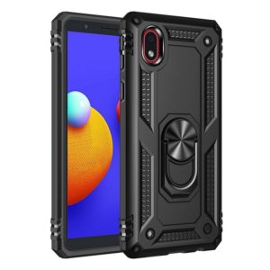 For Samsung Galaxy M01 Core Shockproof TPU + PC Protective Case with 360 Degree Rotating Holder(Black) (OEM)