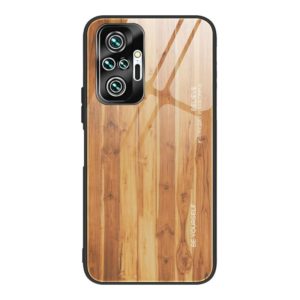 For Xiaomi Redmi Note 10 Pro / Pro Max Wood Grain Tempered Glass + TPU Shockproof Case(M03) (OEM)
