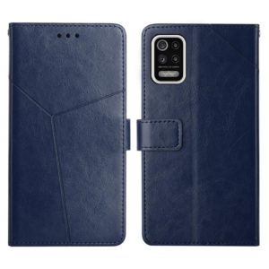 For LG K42 Y Stitching Horizontal Flip Leather Phone Case(Blue) (OEM)