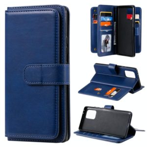 For Samsung Galaxy A91 / S10 Lite Multifunctional Magnetic Copper Buckle Horizontal Flip Solid Color Leather Case with 10 Card Slots & Wallet & Holder & Photo Frame(Dark Blue) (OEM)
