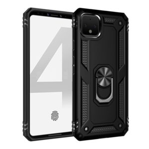 For Google Pixel 4 Shockproof TPU + PC Protective Case with 360 Degree Rotating Holder(Black) (OEM)