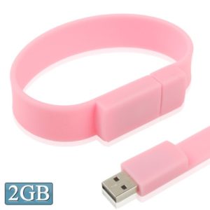 2GB Silicon Bracelets USB 2.0 Flash Disk(Pink) (OEM)