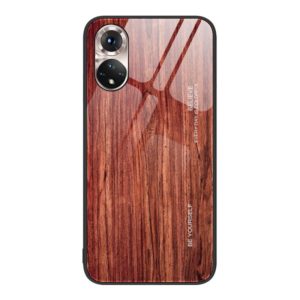 For Honor 50 Wood Grain Glass Protective Case(Coffee) (OEM)