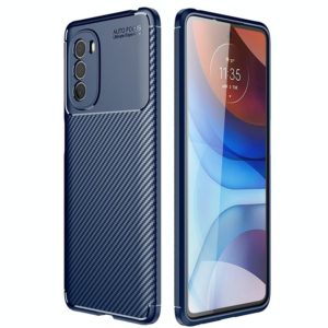 For Motorola Moto G41 Carbon Fiber Texture TPU Phone Case(Blue) (OEM)